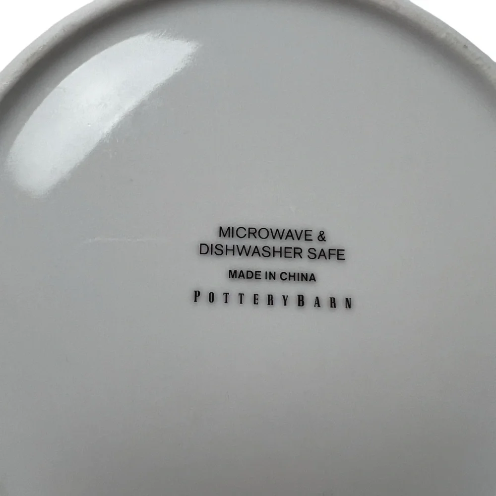 Pottery Barn Red & Sage Green Floral Plates 7” Dessert Salad Tuscan Set of 4